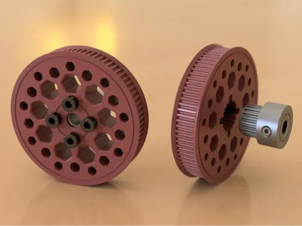 Printed 80t timing pulley using GT2 20t