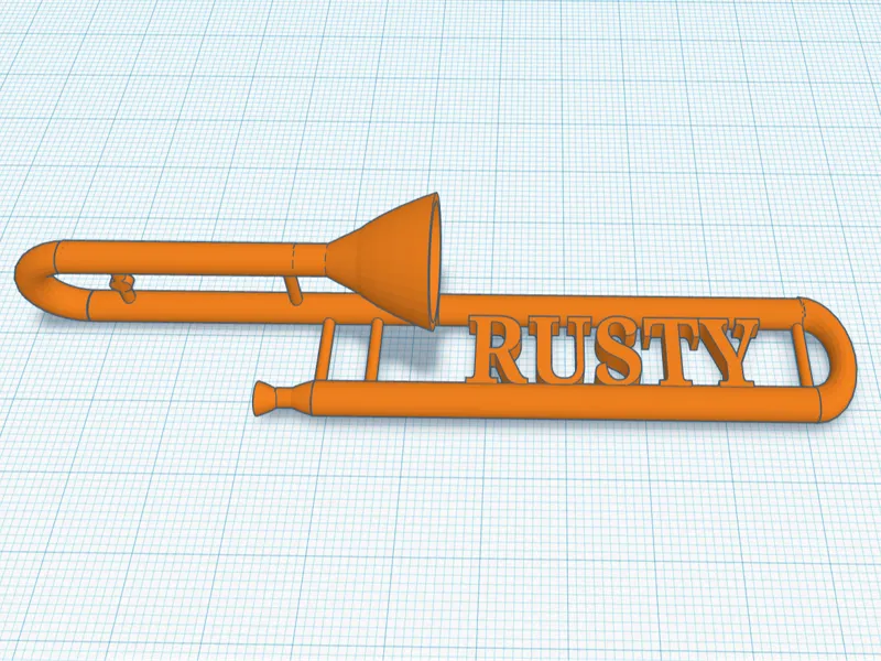 Rusty Trombone Key Ring 