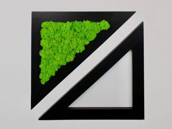 Cadre triangulaire décoratif pour mousse stabilisée