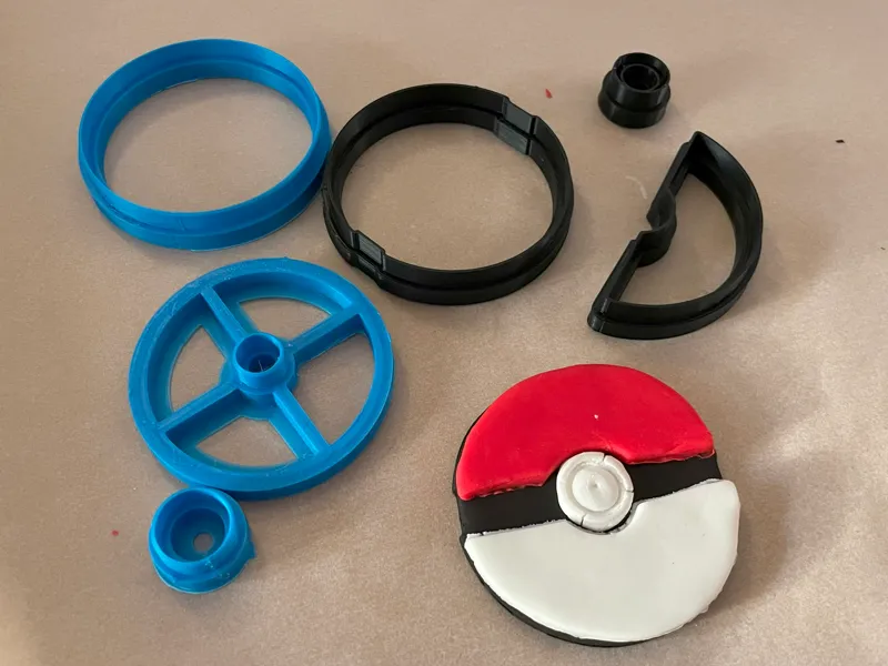 Pokéball Cookie/Fondant Cutters with Detail Stamp