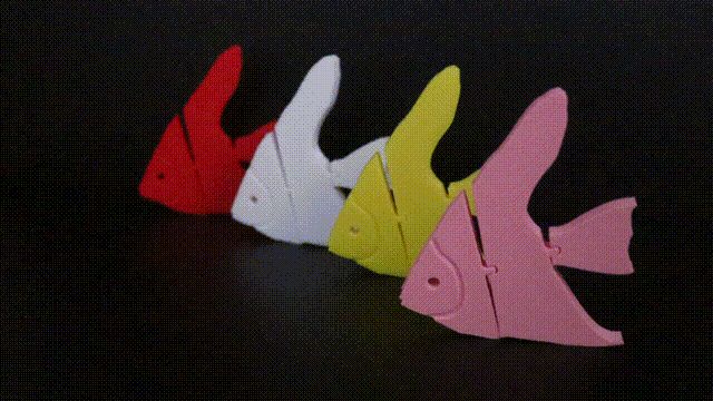 可活动鱼-钥匙扣挂件（Flexible Fish - Key chain pendant）