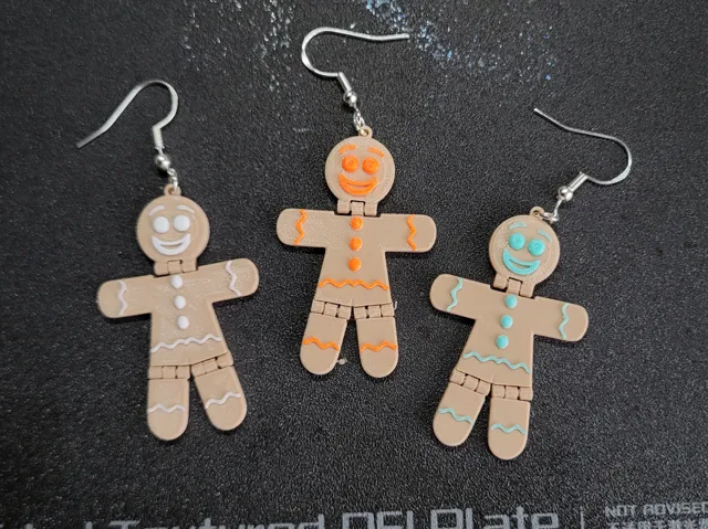 gingerbread man earring movable