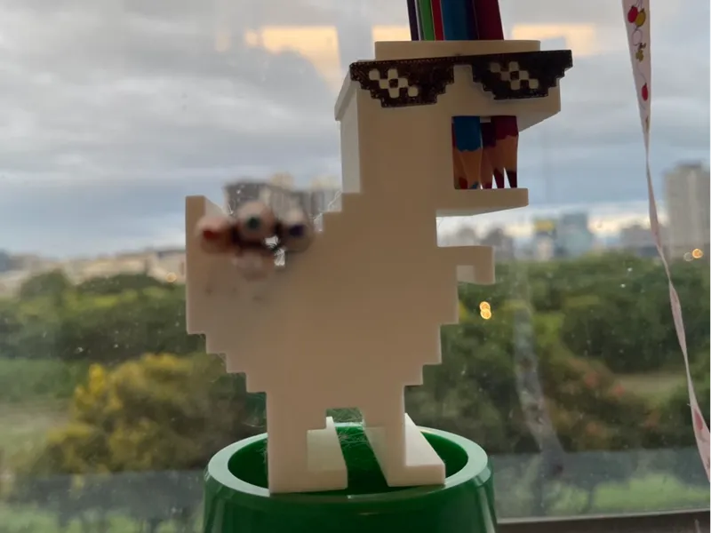 恐龍遊戲牙怪筆筒Chrome Dinosaur Game ToothMonsterPenHolder