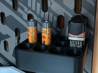 IKEA Skadis AA, AA and 9V battery holder