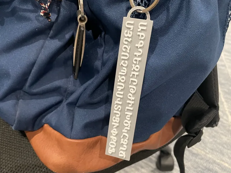 Armenian alphabet keychain