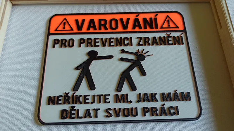 Cedulka upozornění - warning sign cz