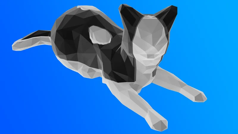 Low Poly Cat (Single Extruder - Dual Colors)