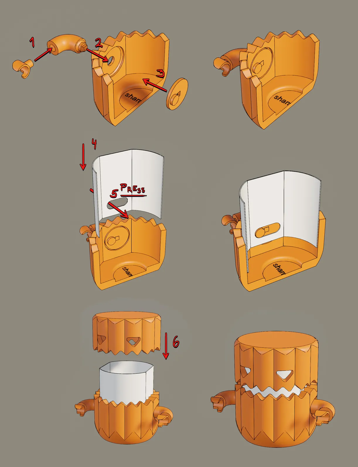 Mechanical Halloween Pumpkin Lantern - Free 3D Print Model - MakerWorld