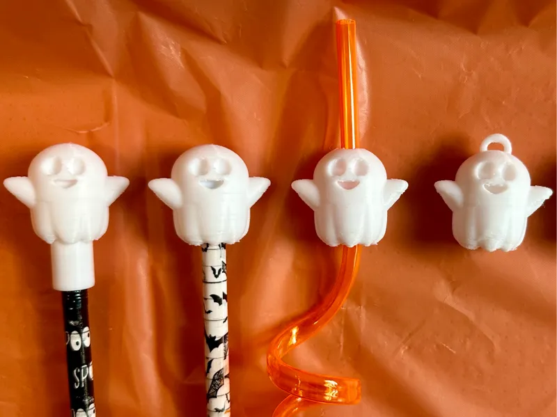 Ghost Pencil Topper, Straw Topper