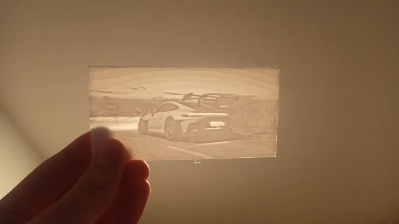 Porsche 911 GT3RS back (992) lithophane