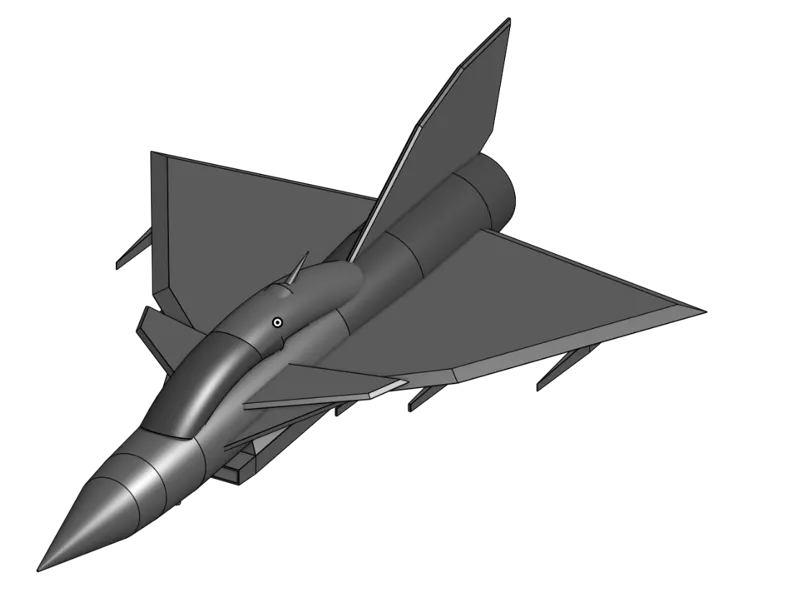 Fictional tailless delta wing