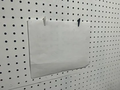 Peg Board Paper Clip Holder