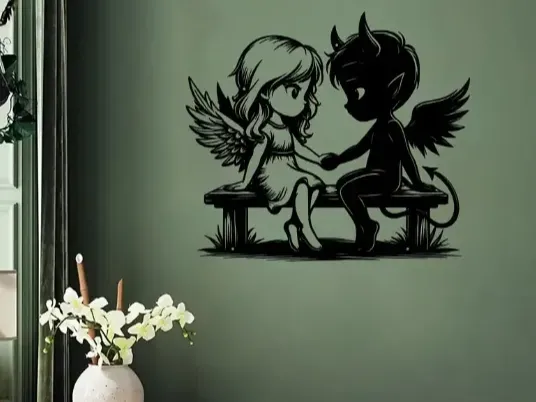 Tableau mural ange et démon