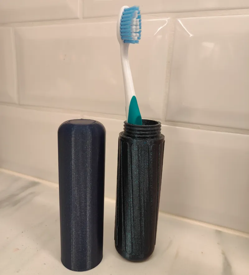 Portable Travel Toothbrush Case - Curved Pattern