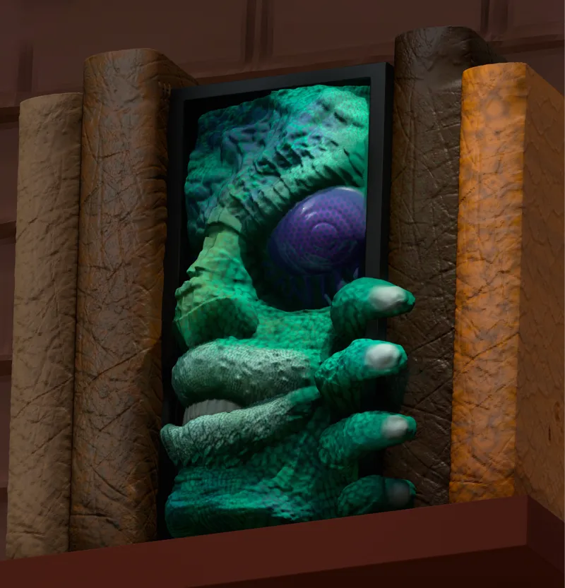 Bookshelf monster