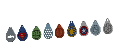 Shopping cart coins/tokens keychain collection