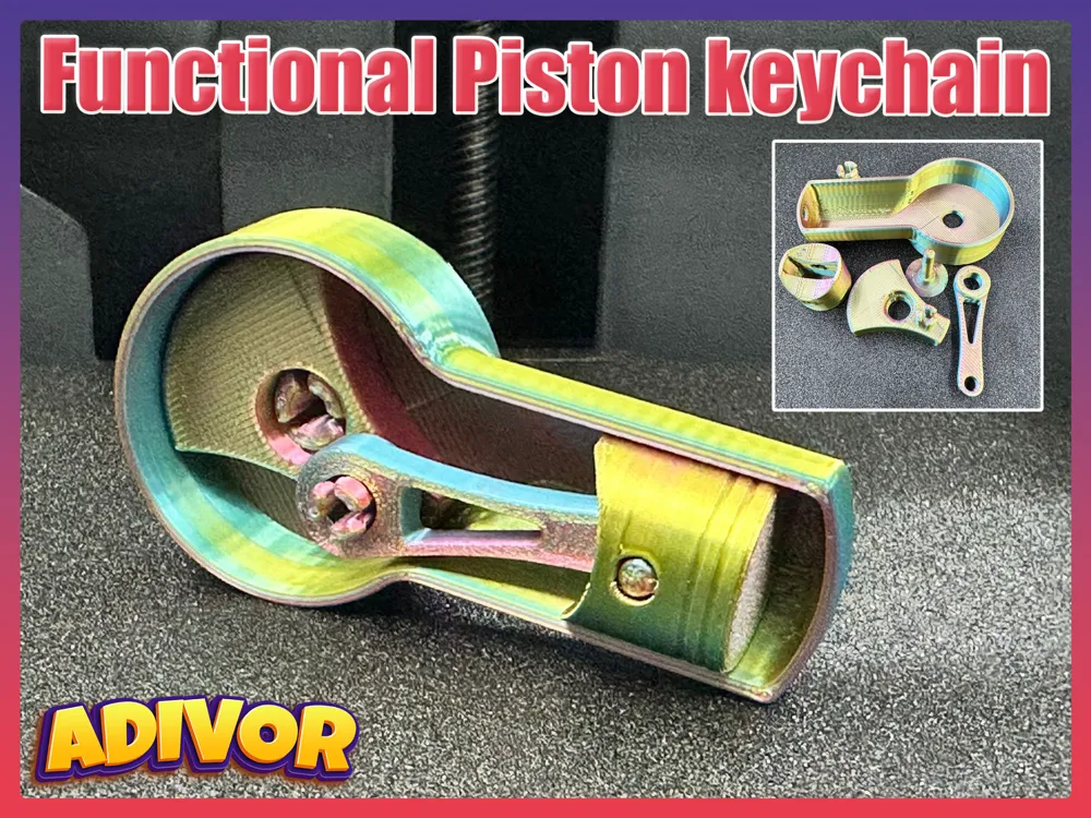 Working Piston Keychain by Adivor MakerWorld