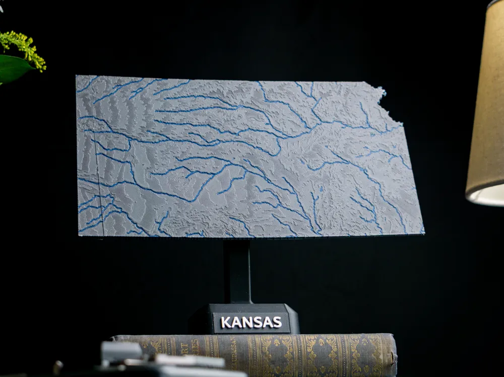 Topography Vector Kansas Kansas, USA (KS) Topographic Map - Free 3D Print Model - MakerWorld