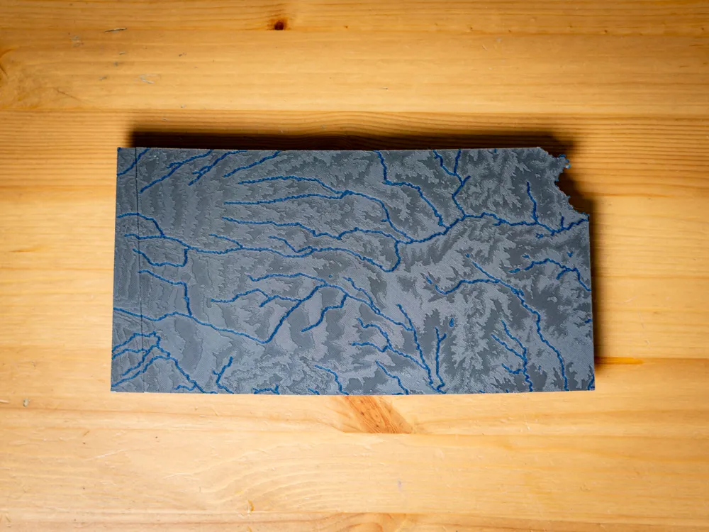 Topography Vector Kansas Kansas, USA (KS) Topographic Map - Free 3D Print Model - MakerWorld
