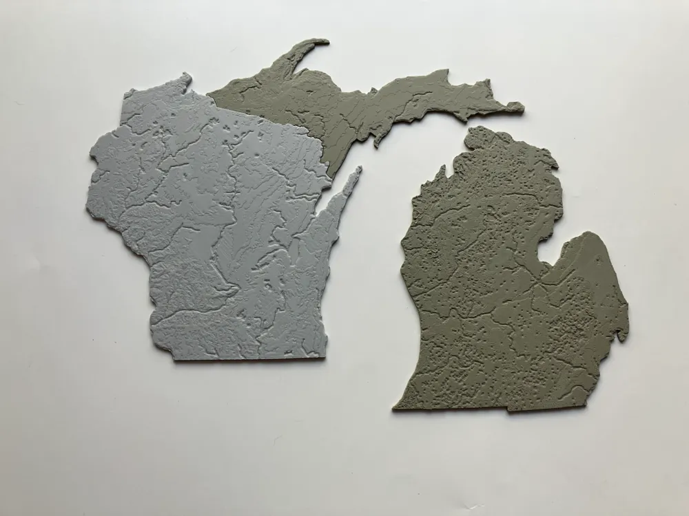 Wisconsin, USA (WI) Topographic Map by Anson Liu MakerWorld