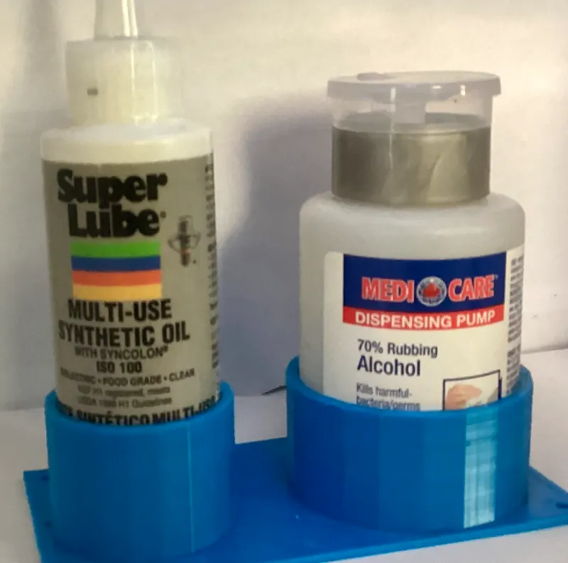 Super Lube and rubbing alcohol organizer