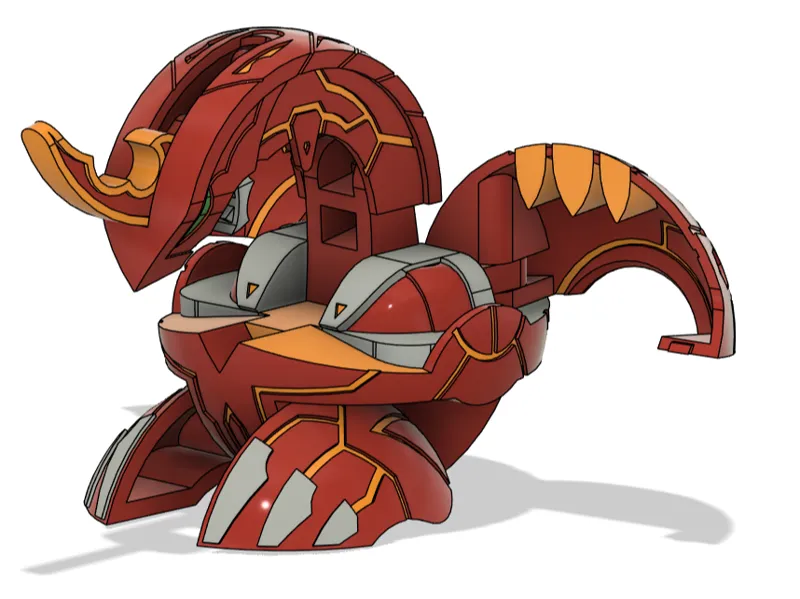 Ultimate Dragonoid (Solid modeled colored)