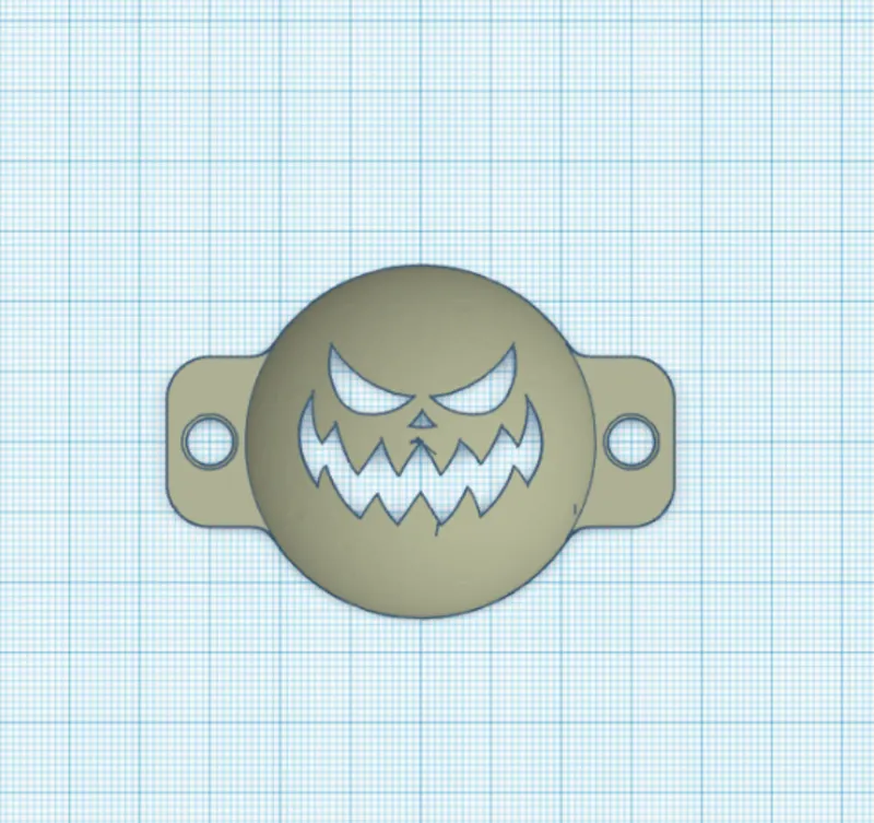 Pumpkin Face Halloween Golf Ball Stencil 