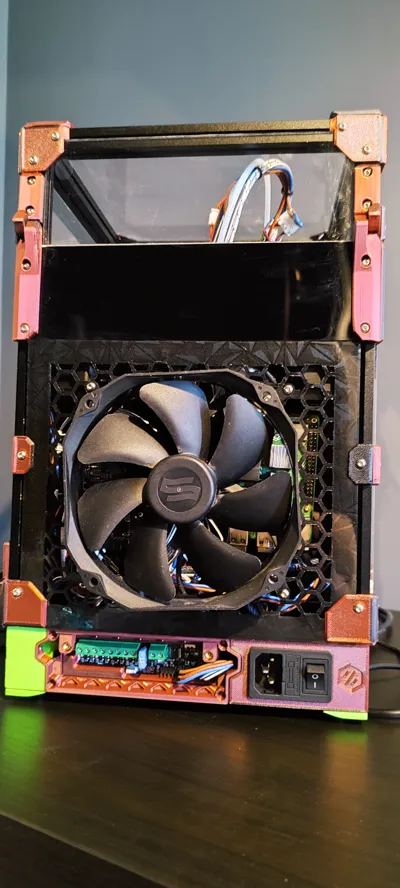 Voron 0 hex back panel with 140/120mm fan mount