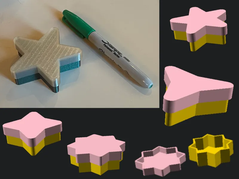 Parametric star-shaped box with cover