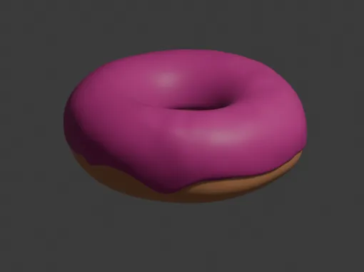 Plain pink glazed donut
