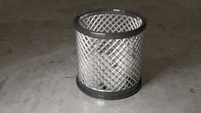 Wireframe Trash Can
