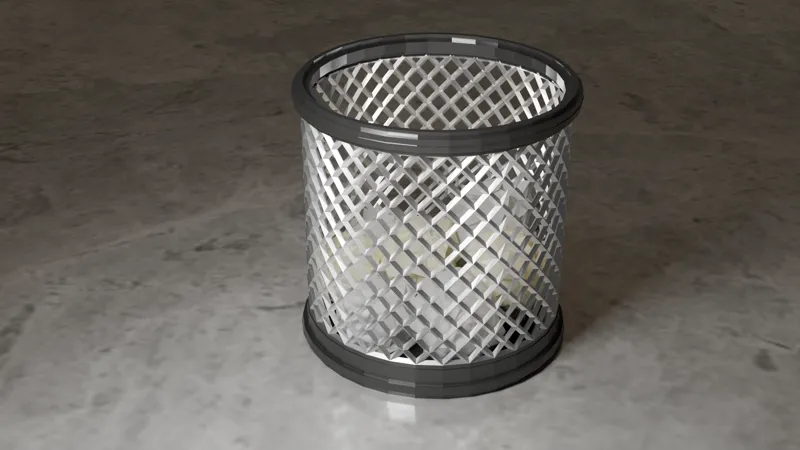 Wireframe Trash Can