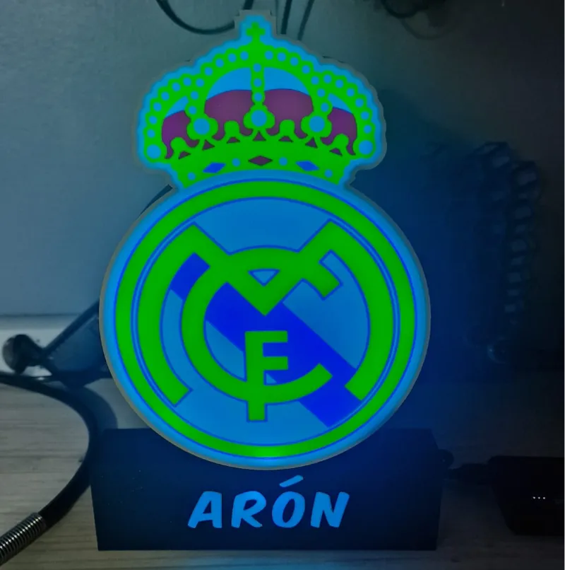 LAMPARA REAL MADRID PERSONALIZADA LIGHTBOX