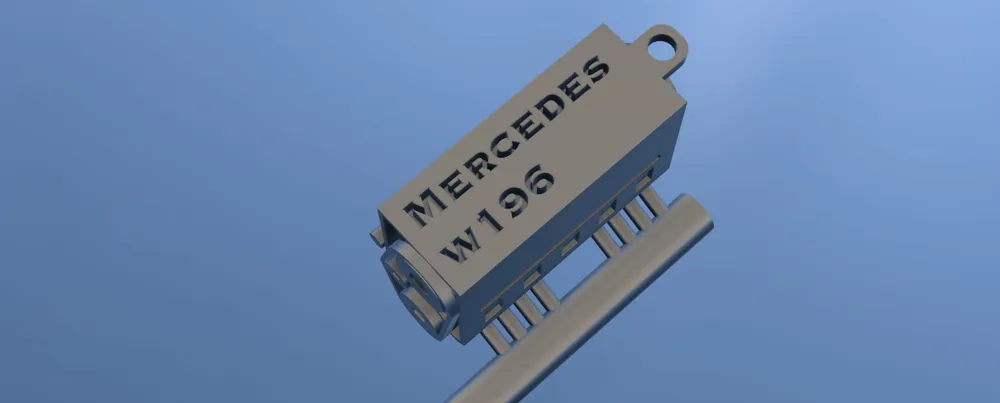M196 Engine Mercedes w196 model engine keychain by super render - MakerWorld