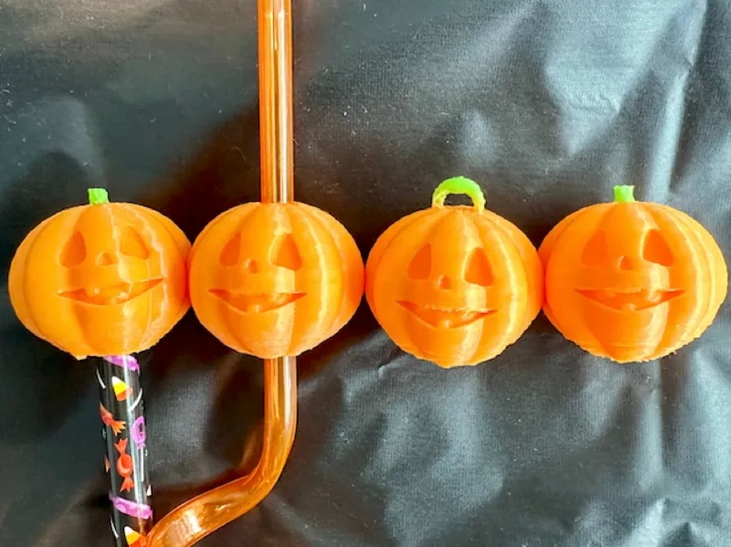 Pumpkin Pencil Topper, Straw Topper