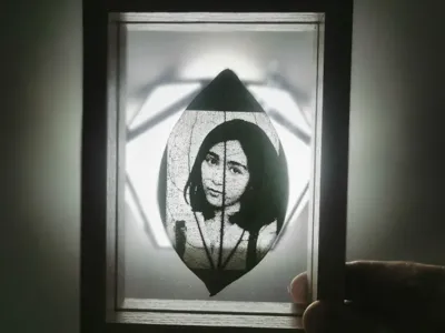 Leaf carving translucent photo frame minimalist version 100X150mm