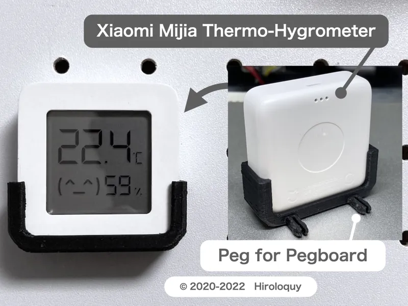 Pegboard Holder for Thermo-Hygrometer (Xiaomi)