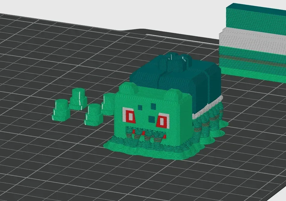 3Dプリント マインクラフト風フシギダネポケモン-Minecraft-bulbasaur
