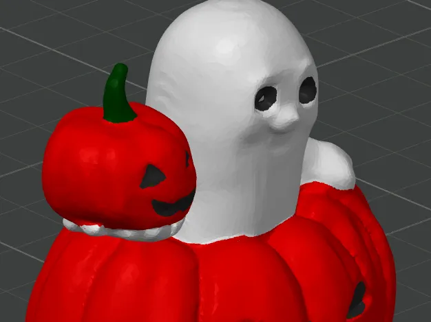 Cute Pumpkin With A Ghost