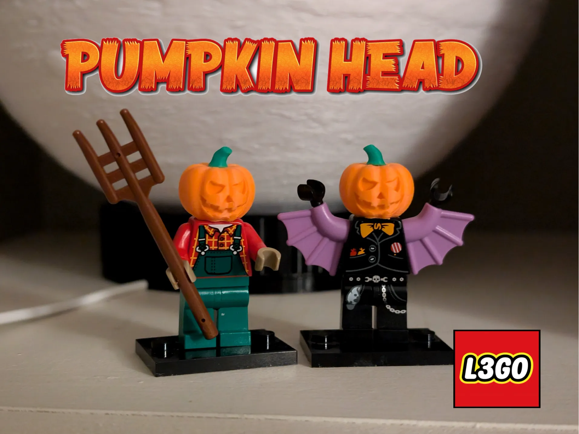 Pumpkin head for brick mini figure 