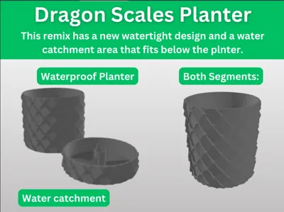 Dragon Scales Planter - Watertight w/ water plate