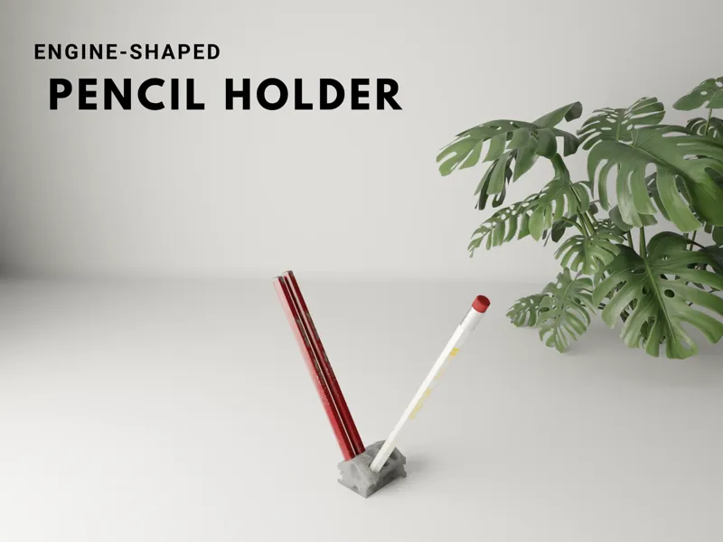Engine-Shaped Pencil Holder