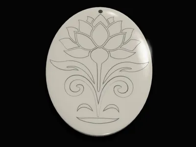 Lotus flower pendant, yoga key chain