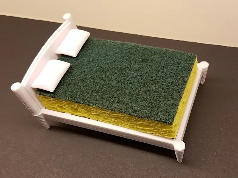 Sponge bed with pillows