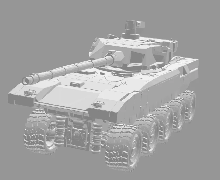 Wheeled Tank Model A conceptual design for a modern wheeled tank based on the principles ...