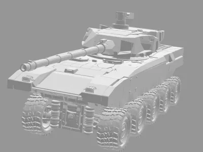 A conceptual design for a modern wheeled tank based on the principles of a turbine tank