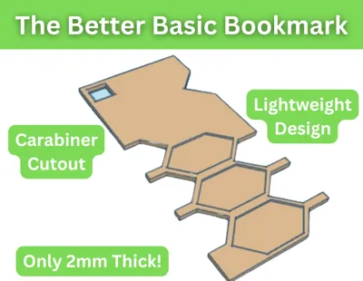 Simple Bookmark w/ attachment cut-out & hex shape