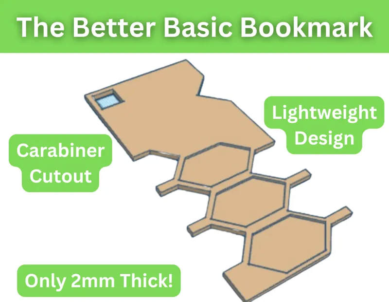 Simple Bookmark w/ attachment cut-out & hex shape
