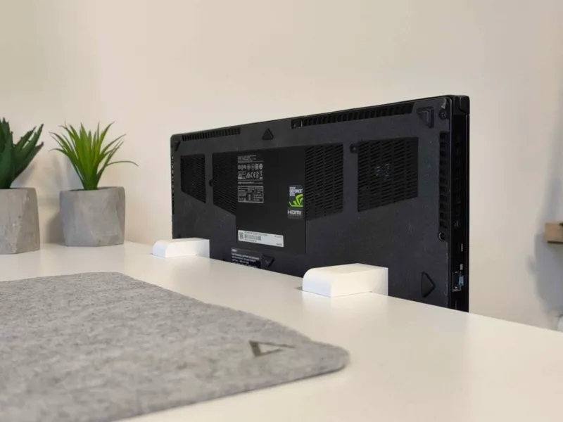 Minimalistic Desk Side Laptop Stand