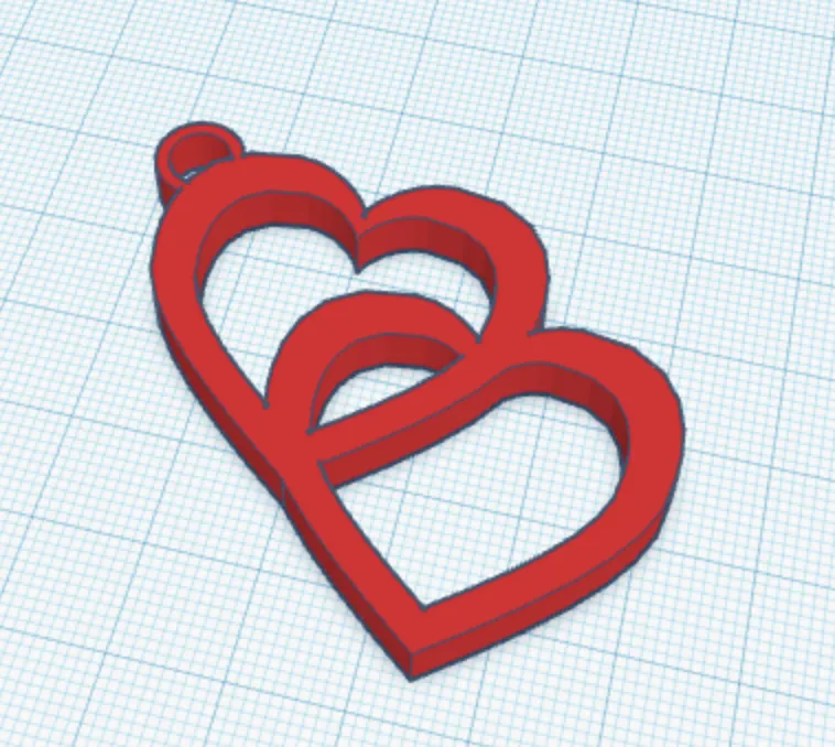 Double heart keychain